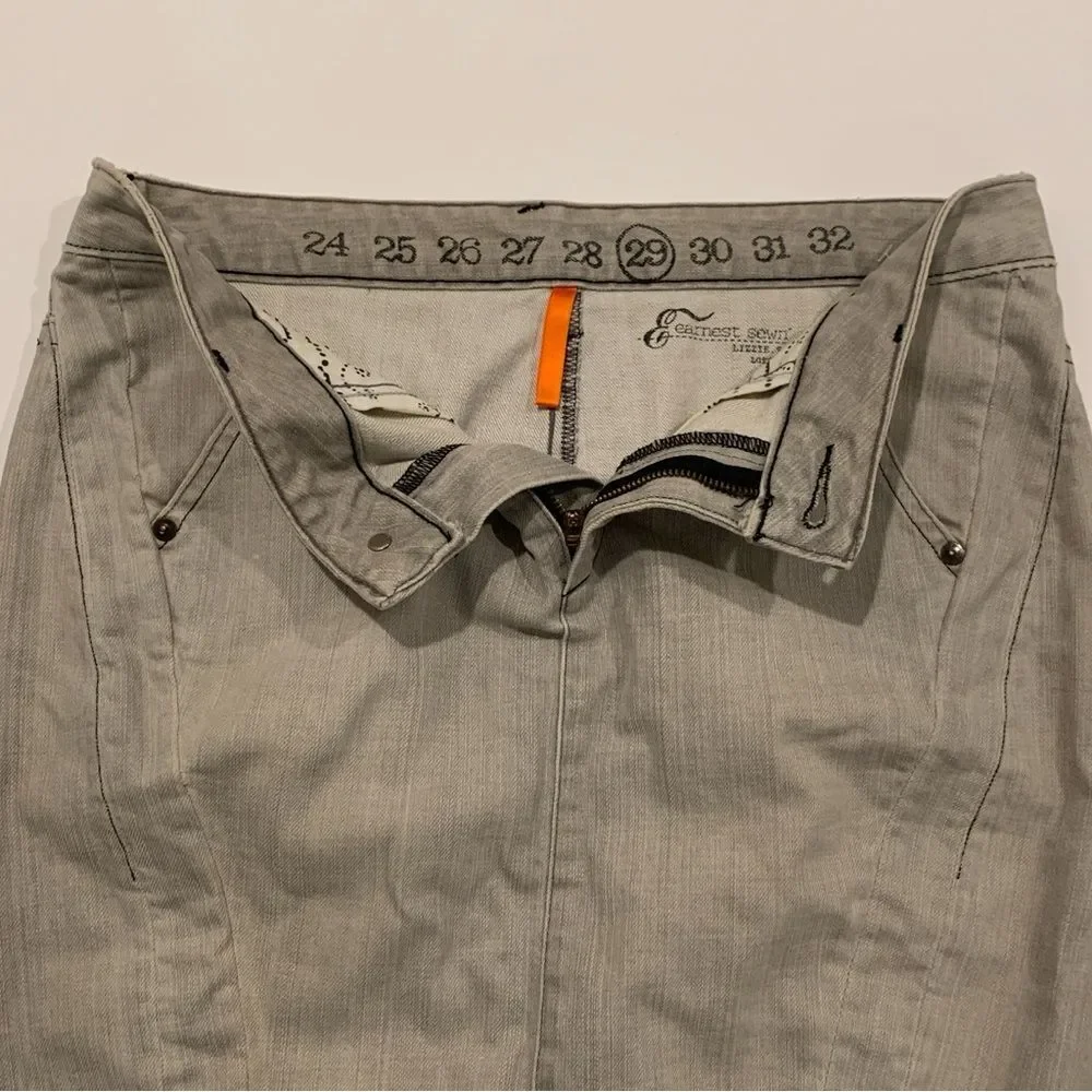 Earnest Sewn Light Gray Lizzie Slim Denim Pencil Skirt Size 29